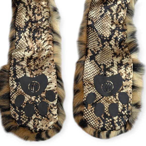 SpiritHoods Leopard Faux Fur Animal Hood Scarf Mittens Snakeskin Lining Festival - Picture 3 of 4